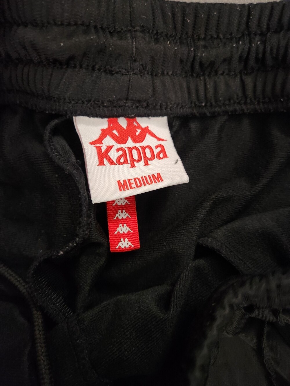 Kappa Men’s Black Track Pants with Orange Logo Tape - Picture 3 of 5